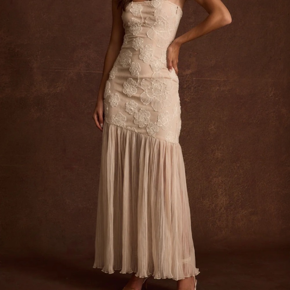 12th Tribe Daylight Blush Embroidered Maxi Dress